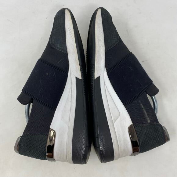 Michael Kors Felix Slip On Tainer Black White Wedge Womens Size 9 - Picture 6 of 8